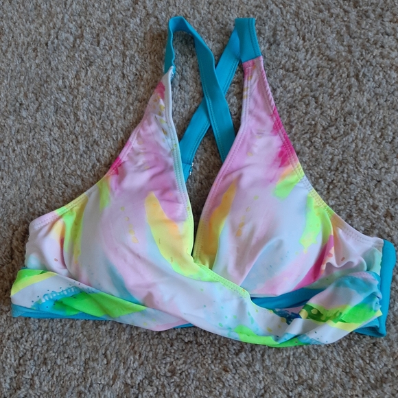 ROTITA Cross Front Colorful Print High Waisted Bikini -   Size: S - Picture 4 of 14